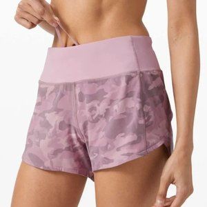 Lululemon Speed Up Mid-Rise Shorts 4” Long Incognito Pink Camo